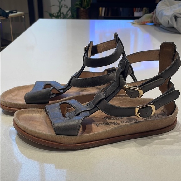 Vivienne Westwood Shoes - Vivienne Westwood Leather Gladiator Sandals, Charcoal. Size 8.5